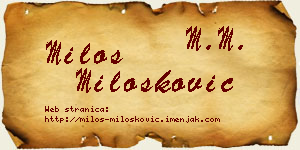 Miloš Milošković vizit kartica
